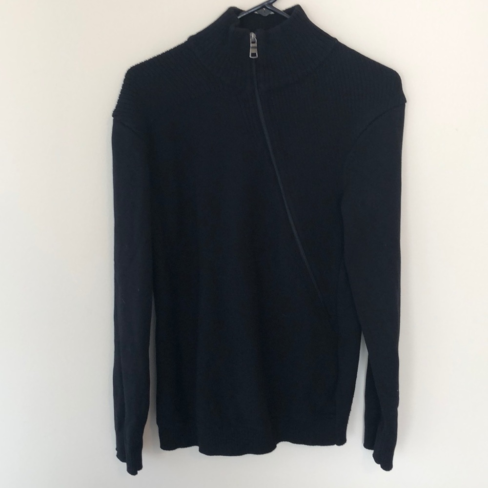 Armani Exchange Asymmetrical Zip Sweater